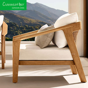 Ensemble de canapés en bois de jardin modernes professionnels, mobilier d'extérieur de <span class=keywords><strong>luxe</strong></span> d'hôtel, coussin modulaire, salon d'extérieur, jardin - Product Image 2