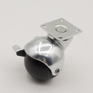 2 Zoll 50mm Industrial Rubber Caster Bremse Schwenkbare obere Platte PVC Ball Caster Wheel für Badezimmer Wohnzimmer Küche Sofa - Product Image 2