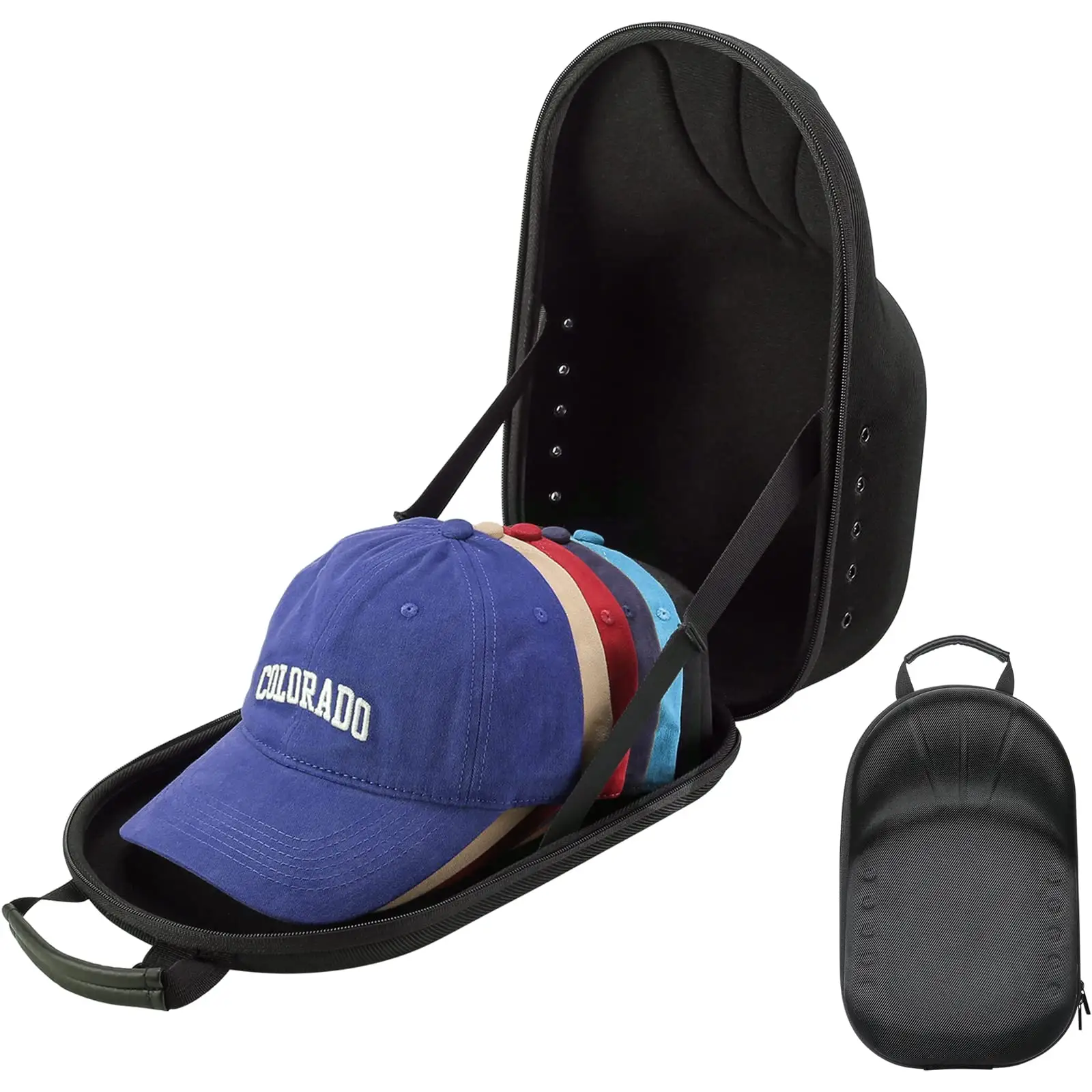 Hat Carrier Storage Bag for Baseball Caps Organizer Box with Adjustable Shoulder Strap and Carrying Handle Hat Travel Hard Case