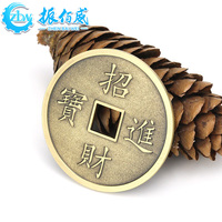 Pièce commémorative de la culture traditionnelle chinoise en gros, pièce de monnaie en cuivre de haute qualité avec logo personnalisé, forme de pièce commémorative