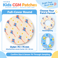 Patchs CGM pour enfants RECOO, couleurs variées, imprimés sur mesure, protections de capteur, adhésifs imperméables, sur-pansements, fabrication OEM sous marque privée