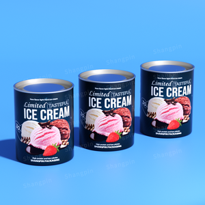 Экологически чистый пустой круглый картонный контейнер для порошка для мороженого, пищевой бумажный тюбик, упаковка для чая с металлической крышкой - Product Image 6