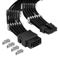 Kabel Ekstensi Asiahorse GPU Power Sleeved 16pin(12+4) 12VHPWR PCIe 5.0 Konektor Male ke Female untuk RTX 3090Ti 4080 4090