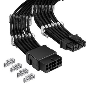 Câble d'extension gainé Asiahorse pour alimentation GPU, 16 broches (12+4) 12VHPWR, connecteur PCIe 5.0 mâle vers femelle pour RTX 3090Ti 4080 4090 - Product Image 2