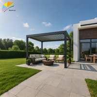 Neues Design 4*6 Verstellbare Aluminium-Terrassenpergola mit Lamellendach für Haus und Garten, Türvordach, Pavillon, Überdachung