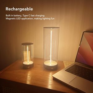 Magnetic <b>Rechargeable</b> Touch Sensor Quantum LED Tree Shape <b>Night</b> Lamp Custom Logo Portable Bedroom Use Modern Design - Product Image 3