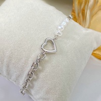 Bracelets tendance plaqués or 18 carats, bijoux à maillons en forme de cœur pour femmes