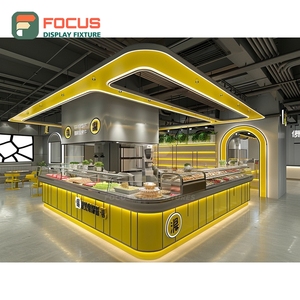 Integrated Cafe Service Counter Laminate Wood Finish Accessory Display Area Roastery Service Counter - Product Image 3