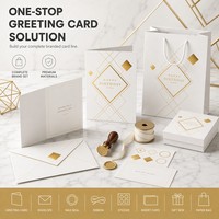 Enveloppe personnalisée en carton 300 g/m² 5x7 pouces avec gaufrage profond et dorure à chaud, en pâte recyclée, imprimée numériquement, pour carte de vœux d'événement d'entreprise