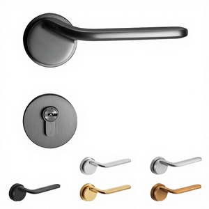 En Stock: Manija de Puerta SOCINO de Estilo Nórdico Moderno en Zinc Cepillado Gris con Cerradura de Privacidad para Aplicaciones en Hoteles - Product Image 2