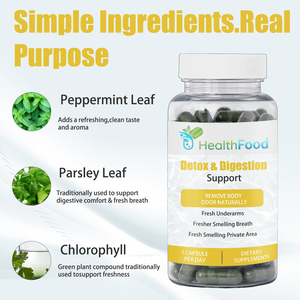 OEM ODM Custom Detox Digestion Support Capsules with Peppermint Leaf Deodorant Capsules Fresher Underarms and Smelling Breath - Product Image 4