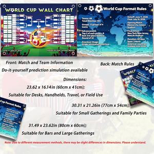 Póster del Horario Mundial, Mercancía Mundial, Impresión a Doble Cara, Sin Arrugas, Impermeable, Borrable, Horario del Torneo <span class=keywords><strong>de</strong></span> <span class=keywords><strong>Fútbol</strong></span> 2026 - Product Image 5