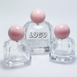Best Price Empty pink Cute Crimp Perfume Oil <b>Bottle</b> 30ml 50ml 100ml Round Perfume <b>Bottle</b> With Packing Box - Product Image 1
