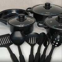 Offre Spéciale Économique 13 Pièces Batterie de Cuisine en Métal à Induction, Ensemble de Marmites et Ustensiles pour Cuisiniers