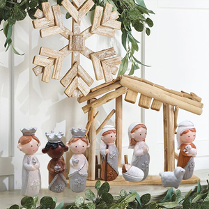 Juego de Figuras de Resina Pintadas a Mano para Escena de Natividad, Mini Estatuas de Dibujos Animados de la Sagrada Familia, Reyes Magos y Animales, Artículos Religiosos Navideños - Product Image 6