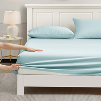 Parure de lit moderne en fibre de bambou 100 % tissée, 4 pièces, 300 fils, biologique, rafraîchissante et respirante, housse de couette, drap et taies d'oreiller pour la maison - Vente en gros