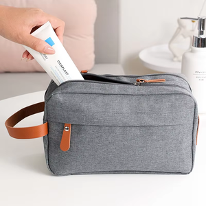 Sac de toilette de voyage pour homme en tissu Oxford, grand format, avec fermeture éclair, résistant à l'humidité, pour maquillage et soins de la peau - Product Image 3