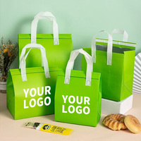 Bolsa Térmica Plegable, Impermeable y Reutilizable para el Almuerzo, con Asa y Estampado de Letras, para Niños, Viajes, Picnic al Aire Libre