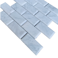 3x6 bord biseauté tuile de métro en marbre blanc de carrare