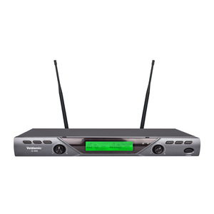 ไมโครโฟนไร้สายแบบหนีบปกเสื้อ Vason Q468 VHF ระบบมือถือ ระดับมืออาชีพ แบบสองย่านความถี่ พร้อมเซ็นเซอร์อินฟราเรด สำหรับคาราโอเกะ งานปาร์ตี้ และโบสถ์ - Product Image 3