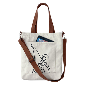 Sac de courses en toile de coton biologique recyclé, grand format, personnalisé avec logo imprimé, écologique, avec sangle - Product Image 6