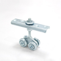 Roulette de porte coulissante à suspension supérieure en acier galvanisé argenté, durable, antirouille, design moderne, pour entrepôt, modèle G2 - Vente populaire