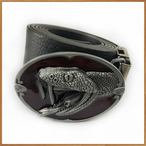 ユニセックスメタル素材3D彫刻コブラ型ベルトバックルカスタムファッションメーカー卸売 - Product Image 6