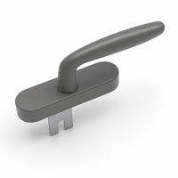 Manilla moderna tipo espagnolette con cerradura para ventanas de aluminio/puertas, de aleación de zinc con recubrimiento en polvo y base ovalada.