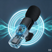 Mini 2er-Pack Tragbares Kabelloses Kondensator-Ansteckmikrofon für YouTube Live-Stream Typ C Android-Telefon