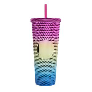 24Oz Double Wall Tumbler <b>Lid</b> <b>Straw</b> Plastic Durian Diamond Radiant <b>Cups</b> Bpa Free Leak-Proof Dishwasher Safe for Adults - Product Image 1