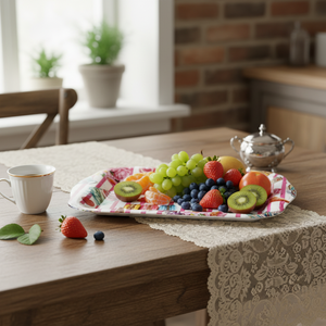 CASAMAX WL AA-0405-1 Vassoio per Frutta in Plastica Classico con Design Floreale 28.5x20x2.5cm Ecologico Durevole Premium Elegante Cina - Product Image 3