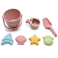 Ensemble de jouets de plage pour enfants en silicone écologique non toxique unisexe, pelle à eau, seau, jeu en plein air, couleurs personnalisables JINHONG