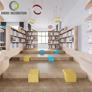 Modern 3D School <strong>Library</strong> &amp; Bookshop Wood <strong>Library</strong> Interior Designer Book Shelves Children Book Shelf Furniture Decoration - Product Image 4