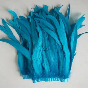 Rooster Feathers Wholesale 10-45cm Feather Rooster Cock Tail Fringe Carnival Feathers Trimming Chicken Feather Fringe Trim