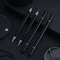 Stylo à bille en métal 2-en-1 de 1mm et stylo à pointe sans encre Outil d'écriture noir et bleu Business Aucun affûtage requis