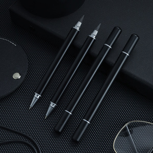 Stylo à bille en métal 2-en-1 de 1mm et stylo à pointe sans encre Outil d'écriture noir et bleu Business Aucun affûtage requis - Product Image 6
