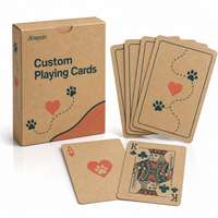 Cartes à jouer en papier kraft avec logo personnalisé, imprimées mat, jeu de poker, cadeau de bienvenue pour les soins des animaux