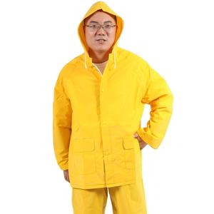 Combinaison de pluie en PVC-polyester pas chère Imperméable jaune - Product Image 1