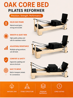 Reformer de Pilates en chêne rouge de luxe personnalisé, machine de Pilates en bois massif, directement de l'usine, pour distributeurs et grossistes