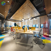 Poste de travail moderne en espace ouvert, table de bureau métallique pour 6 personnes, bureau partagé avec cloison en tissu, vente en gros OEM