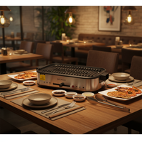 Grill électrique de table amovible sans fumée, chauffe rapidement, revêtement antiadhésif, pour la cuisson à domicile et les petites réceptions