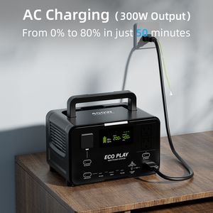 EcoPlay 400W Portable Power Station 256Wh Solar <b>Rechargeable</b> <b>Battery</b> Pack MPPT Port Flashlight for Camping Hiking Travel - Product Image 6