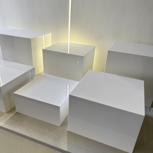 Trắng tự chọn Acrylic Riser Cube hiển thị làm tổ risers <span class=keywords><strong>lucite</strong></span> vuông thực phẩm Bệ hộp hiển thị đứng - Product Image 4