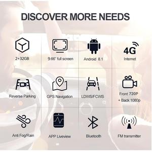 Cámara Retrovisora Inteligente 4G con Doble Lente y Función ADAS, Pantalla Táctil IPS de 9.66'', Trayectoria GPS, 2+32G, Monitor de Estacionamiento - Product Image 6