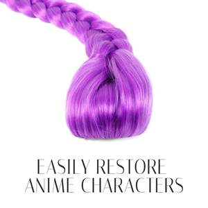 Perruque tressée violette Rumi, queue de cheval 66 cm, à clipser, cheveux synthétiques, résistants à la chaleur, sans colle, pour cosplay - Product Image 4