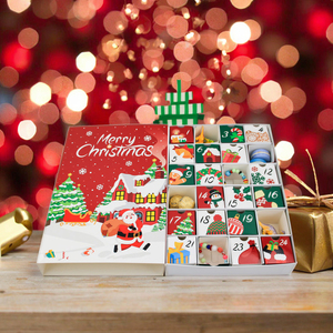 Giáng sinh phiêu lưu lịch Hộp 24 ngày phiêu lưu đếm ngược Hộp quà tặng giáng sinh tông Trống hộp Xmas trang trí kỳ nghỉ - Product Image 5