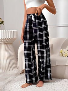 Wholesale Unisex <b>Pajamas</b> Flannel Trousers Boys Sleep Pants Plaid Soft Checked Flannel <b>men's</b> PANTS - Product Image 1