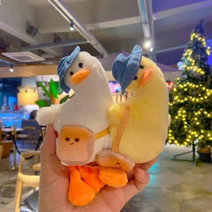ตุ๊กตาเป็ดน้อยน่ารักห้อยกระเป๋าเป้สะพายหลัง ตุ๊กตาแต่งงานขายส่ง ตุ๊กตาเป็ดหัวเอียงเติมน้ำมัน ตุ๊กตาเป็ดพวงกุญแจ - Product Image 2