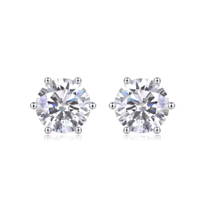Pendientes de tuerca de moissanita 2CT 2026ZP de plata de ley 925, regalo de cumpleaños, joyería de fiesta, accesorio de moda para mujer - Product Image 3