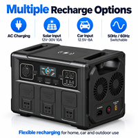 Centrale Électrique Portable Extérieure 1500W LiFePO4, Générateur Solaire à Onde Sinusoïdale Pure, 3 Prises CA pour Camping-Car, Camping et Sauvegarde Domestique